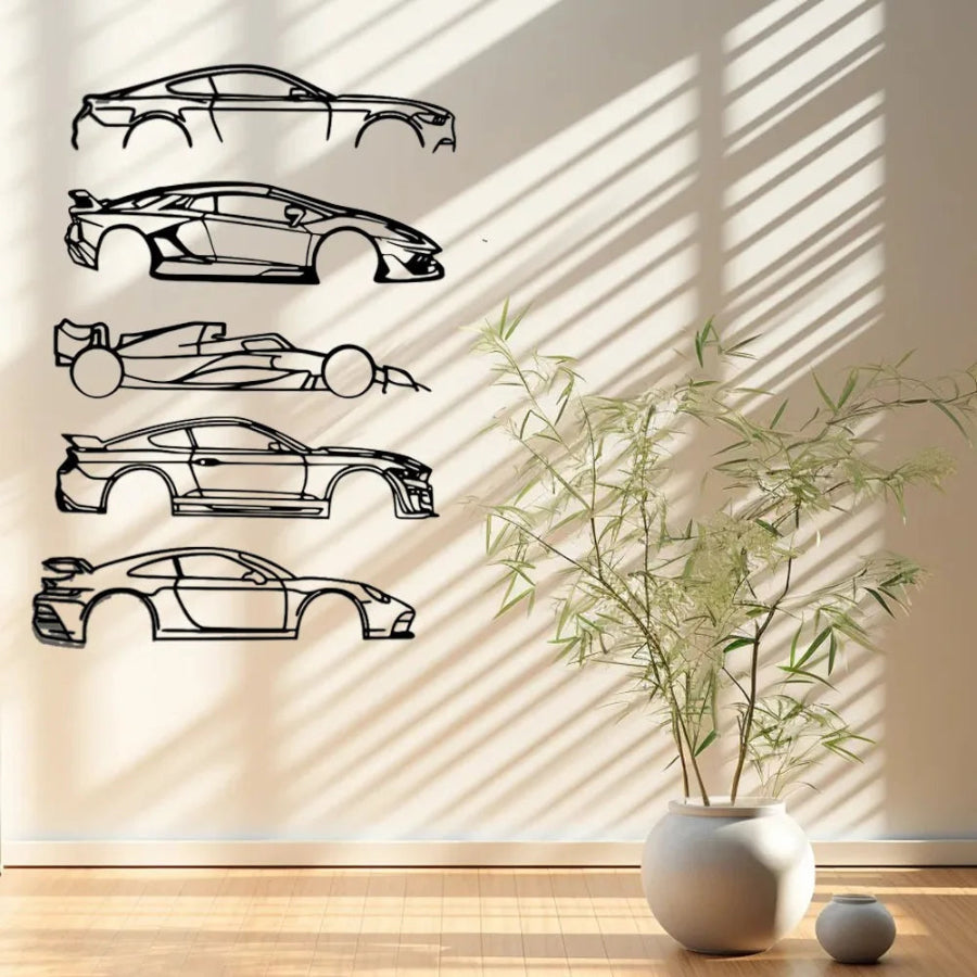 Stylish Iron Sports Car Wall Decoration – Hot Border Metal Line for Auto Lovers
