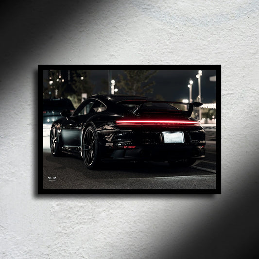 Porsche 911 992 LED Poster A2