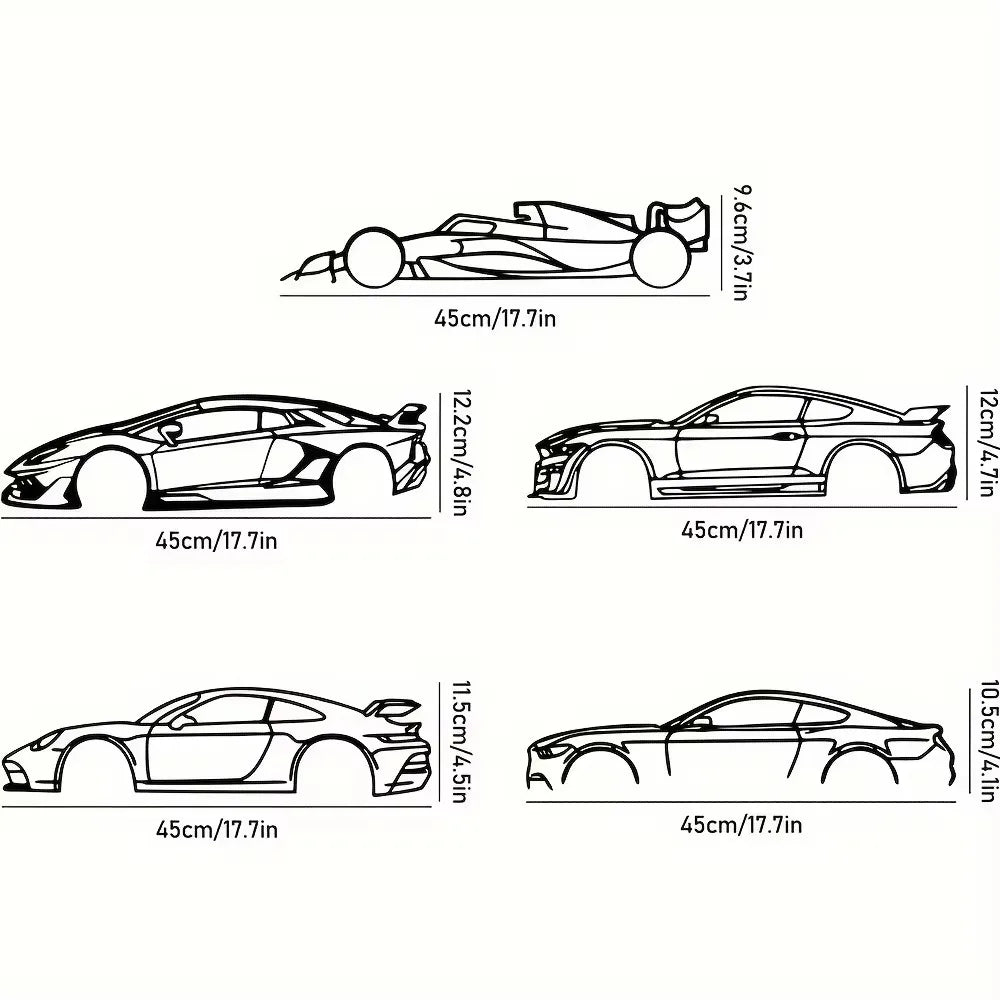 Stylish Iron Sports Car Wall Decoration – Hot Border Metal Line for Auto Lovers