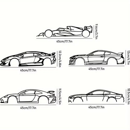 Stylish Iron Sports Car Wall Decoration – Hot Border Metal Line for Auto Lovers